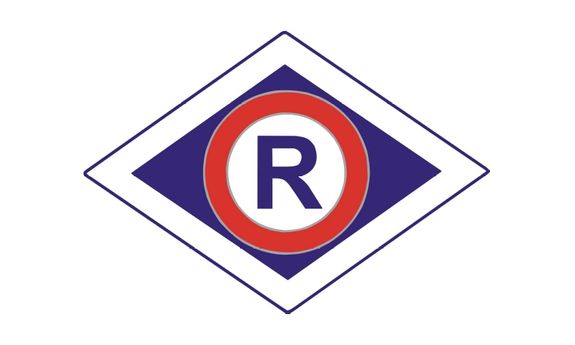 Obraz przedstawia logo oznaczające służbę ruchu drogowego tzw &quot;R&quot;