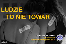 na zdjęciu widać dwie osoby odwrócone plecami, a między nimi napis brzmiący: ludzie to nie towar