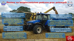 Zdjęcie przedstawia traktor z przyczepą oraz kombajn wysypujący zboże na przyczepę.